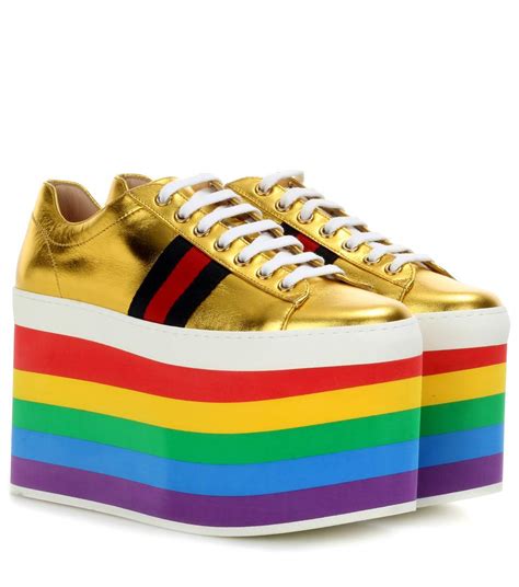 fake gucci rainbow platform shoes|are gucci shoes real.